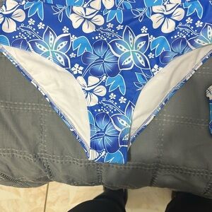 Blue Floral Bikini Bottom